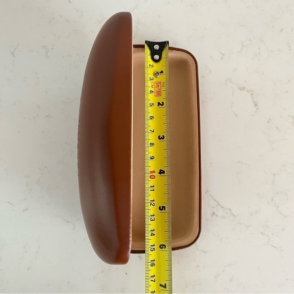 New Longchamp Paris Matte Dark Cognac Brown Clamshell Dome Sunglasses Case - Picture 8 of 10
